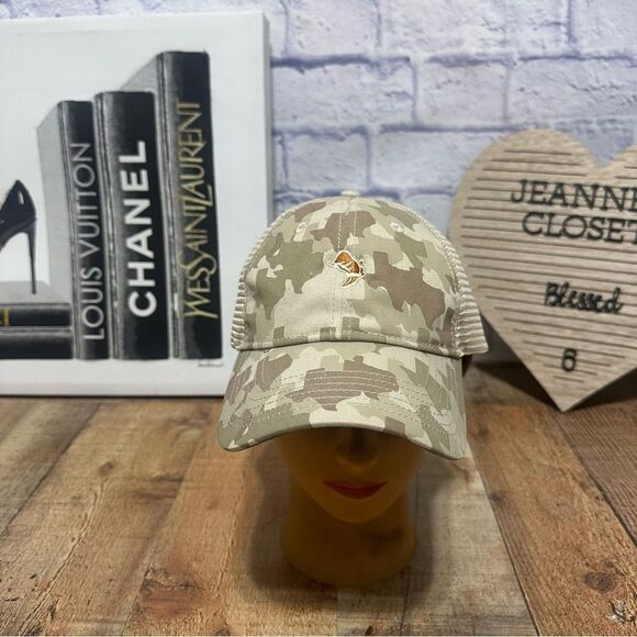 Old Tejas Trucker Hat Camouflage Texas Print Embroidered Boot - Picture 1 of 8